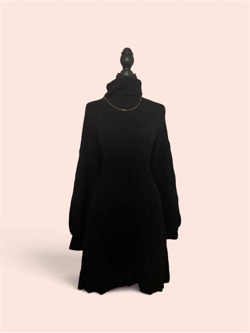 Sugarlips Black Turtleneck Midi Dress
